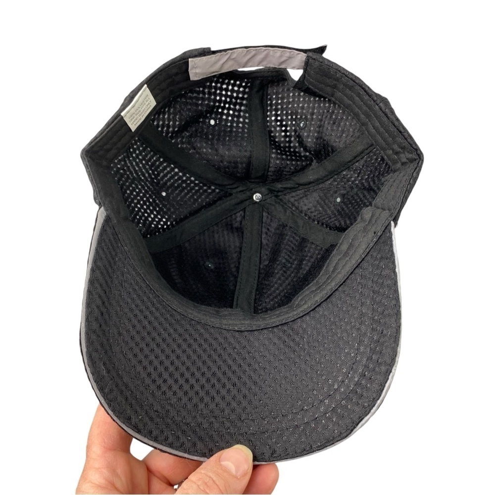 Black athletic vented reflective baseball sporty hat - Picture 4 of 8